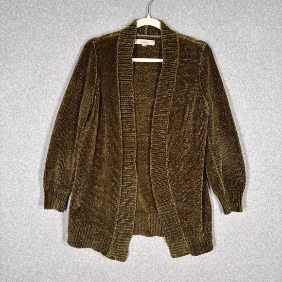 LOFT Sweaters - LOFT Cardigan Sweater Small Green Chenille Soft Comfy Cozy Artsy Retro Career